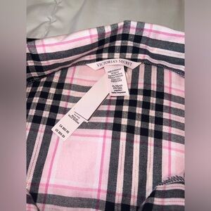 NEW Victoria's Secret Pink and Black Plaid Pajama Set